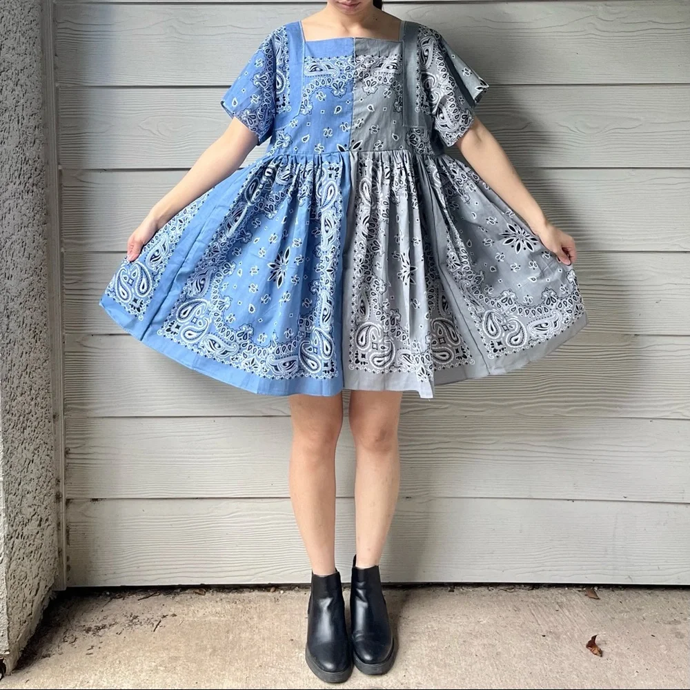 Handmade Bandana Dress/Half&Half - Picture 6 of 16